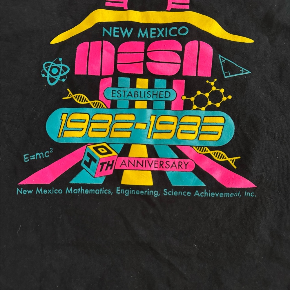 Vintage Cotton Black T-Shirt neon NM